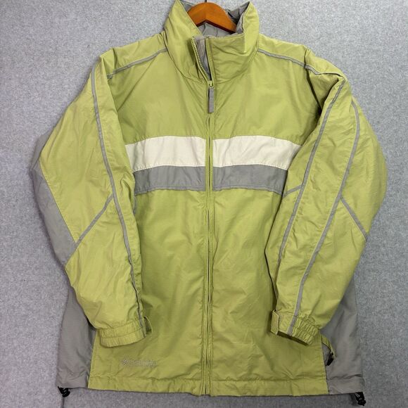 Columbia Women’s Interchange Jacket L Green Gray Core 3-in-1 Zip Front Duel Zip - Picture 1 of 9